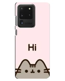 Чехол для Samsung Galaxy S20 Ultra с картинкой «Пушин говорит Hi»