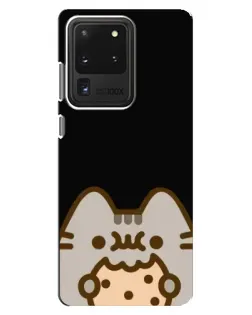 Чехол для Samsung Galaxy S20 Ultra с картинкой «Пушин на черном»
