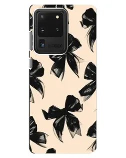 Чехол для Samsung Galaxy S20 Ultra с картинкой «Паттерн черные банты»