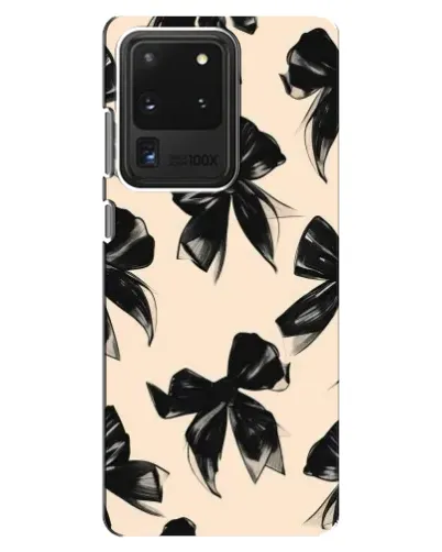 Чехол для Samsung Galaxy S20 Ultra с картинкой «Паттерн черные банты»
