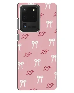 Чехол для Samsung Galaxy S20 Ultra с картинкой «Сердца и банты»