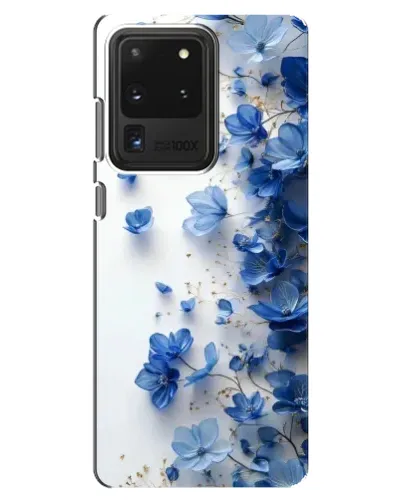Чехол для Samsung Galaxy S20 Ultra с картинкой «Голубой цветочный каскад»
