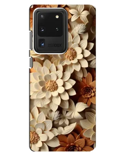 Чехол для Samsung Galaxy S20 Ultra с картинкой «Бежевый флористический декор»