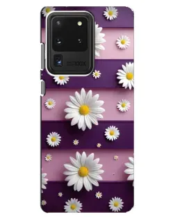 Чехол для Samsung Galaxy S20 Ultra с картинкой «Ромашки на фиолетовом»