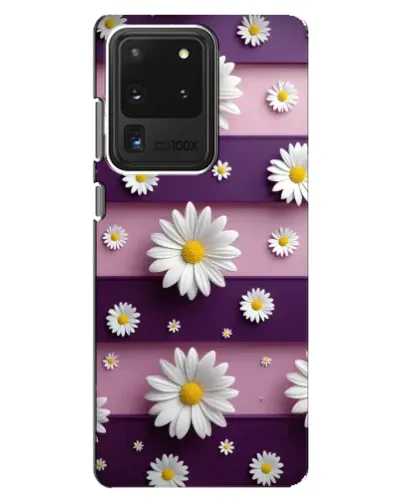 Чехол для Samsung Galaxy S20 Ultra с картинкой «Ромашки на фиолетовом»