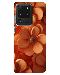 Чехол для Samsung Galaxy S20 Ultra с картинкой «Оранжевый макро цветок»