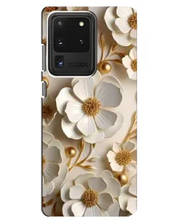 Чехол для Samsung Galaxy S20 Ultra с картинкой «Белие бумажние  цвети»