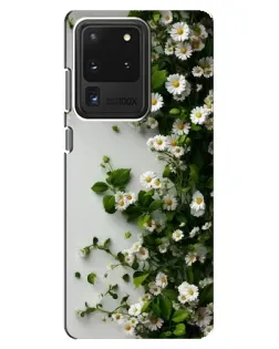 Чехол для Samsung Galaxy S20 Ultra с картинкой «Ветка мелких белых цветов»