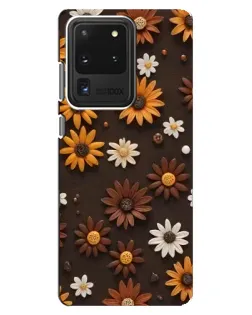 Чехол для Samsung Galaxy S20 Ultra с картинкой «Узор из маленьких подсолнухов»