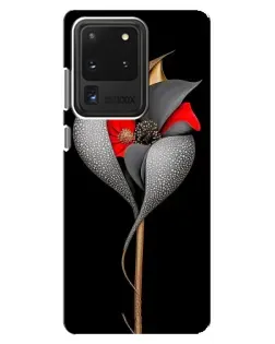 Чехол для Samsung Galaxy S20 Ultra с картинкой «Серебряный фантазийный цветок»