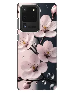 Чехол для Samsung Galaxy S20 Ultra с картинкой «Нежная сакура и капли»