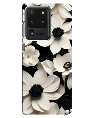 Чехол для Samsung Galaxy S20 Ultra с картинкой «Объемные белые цветы»