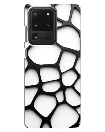 Чехол для Samsung Galaxy S20 Ultra с картинкой «Белая объемная сетка»