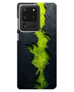 Чехол для Samsung Galaxy S20 Ultra с картинкой «Салатовый разлом скалы» Чехол для Samsung Galaxy S20 Ultra с картинкой «Салатовый разлом скалы»