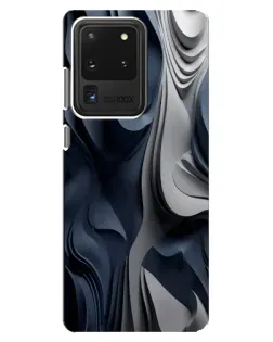 Чехол для Samsung Galaxy S20 Ultra с картинкой «Объемные синие складки» Чехол для Samsung Galaxy S20 Ultra с картинкой «Объемные синие складки»
