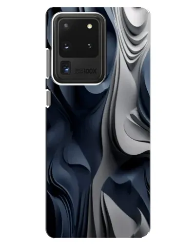 Чехол для Samsung Galaxy S20 Ultra с картинкой «Объемные синие складки»