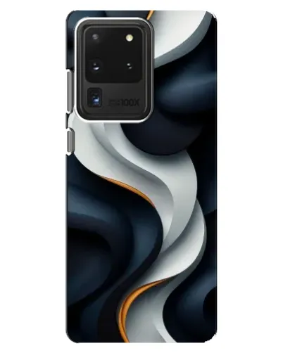 Чехол для Samsung Galaxy S20 Ultra с картинкой «Объемные черно-белые ленты»