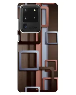 Чехол для Samsung Galaxy S20 Ultra с картинкой «Коричневые объемные квадраты» Чехол для Samsung Galaxy S20 Ultra с картинкой «Коричневые объемные квадраты»