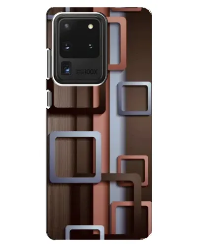Чехол для Samsung Galaxy S20 Ultra с картинкой «Коричневые объемные квадраты»