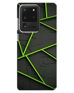 Чехол для Samsung Galaxy S20 Ultra с картинкой «Зеленые геометрические линии»
