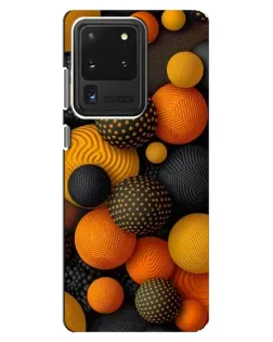 Чехол для Samsung Galaxy S20 Ultra с картинкой «Объемные оранжевые сферы»
