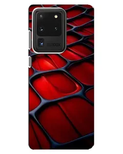 Чехол для Samsung Galaxy S20 Ultra с картинкой «Красная глянцевая сетка»
