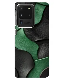 Чехол для Samsung Galaxy S20 Ultra с картинкой «Зеленые кожаные волны»
