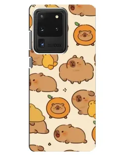 Чехол для Samsung Galaxy S20 Ultra с картинкой «Капибары с апельсинами»