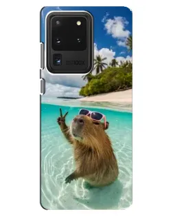 Чохол для Samsung Galaxy S20 Ultra з картинкою «Капібара на морі»