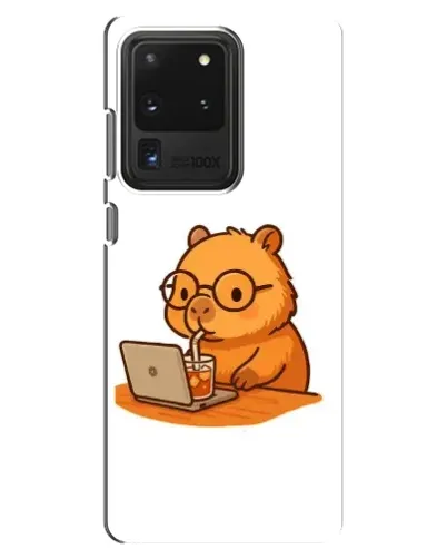 Чохол для Samsung Galaxy S20 Ultra з картинкою «Капібара з ноутбуком»
