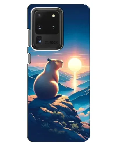 Чохол для Samsung Galaxy S20 Ultra з картинкою «Захід сонця з капібарою»