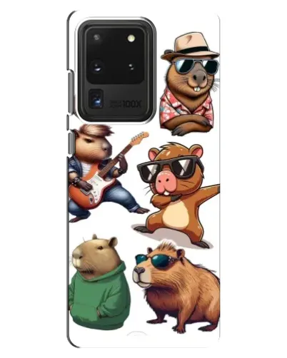 Чохол для Samsung Galaxy S20 Ultra з картинкою «Круті капібари музиканти»