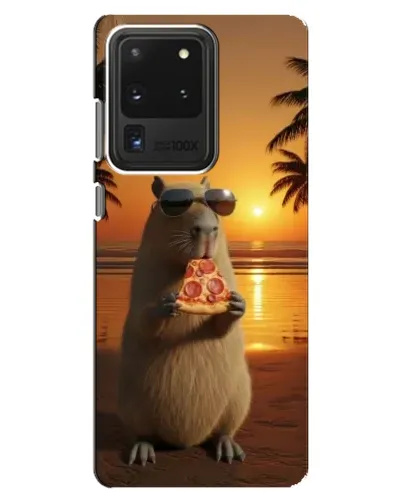 Чохол для Samsung Galaxy S20 Ultra з картинкою «Капібара з піцою»