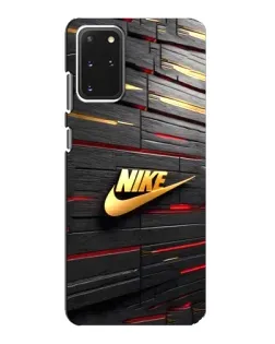 Чехол для Samsung Galaxy S20 с картинкой «Золотой Nike на металле»