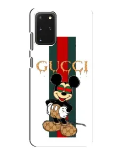 Чехол для Samsung Galaxy S20 с картинкой «Микки Маус Gucci — полосы»
