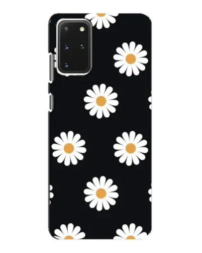 Чехол для Samsung Galaxy S20 с картинкой «Ромашки на черном»