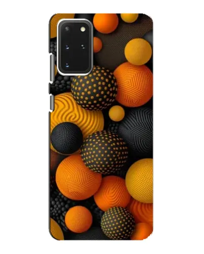 Чехол для Samsung Galaxy S20 с картинкой «Объемные оранжевые сферы»