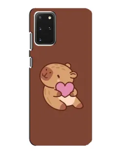 Чехол для Samsung Galaxy S20 с картинкой «Капибара с сердцем»