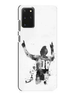 Чехол для Samsung Galaxy S20 с картинкой «Черно-белый силуэт Месси»