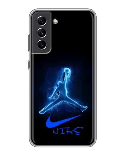 Чехол для Samsung Galaxy S21 FE с картинкой «Jordan Neon Blue»