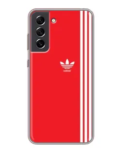Чехол для Samsung Galaxy S21 FE с картинкой «Красный минимализм Adidas»