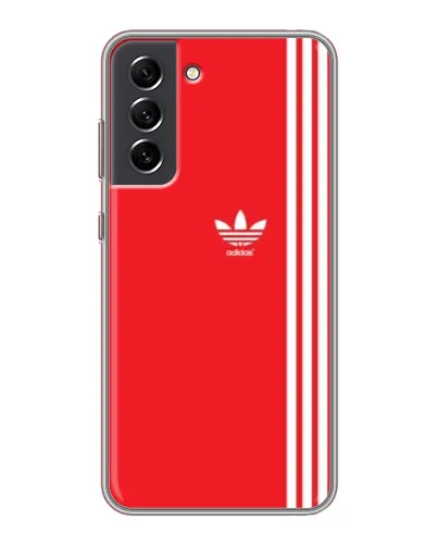 Чехол для Samsung Galaxy S21 FE с картинкой «Красный минимализм Adidas»