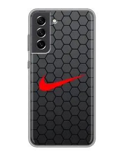 Чехол для Samsung Galaxy S21 FE с картинкой «Nike — карбоновая сетка»
