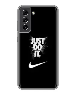 Чехол для Samsung Galaxy S21 FE с картинкой «Текстовый принт Nike»