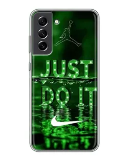 Чехол для Samsung Galaxy S21 FE с картинкой «Зеленый неоновый Nike»