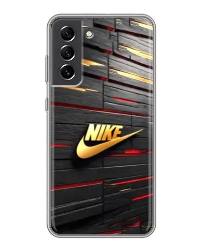 Чехол для Samsung Galaxy S21 FE с картинкой «Золотой Nike на металле» Чехол для Samsung Galaxy S21 FE с картинкой «Золотой Nike на металле»