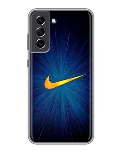 Чехол для Samsung Galaxy S21 FE с картинкой «Синий пульс Nike» Чехол для Samsung Galaxy S21 FE с картинкой «Синий пульс Nike»