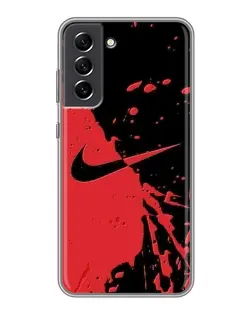Чехол для Samsung Galaxy S21 FE с картинкой «Красные брызги Nike» Чехол для Samsung Galaxy S21 FE с картинкой «Красные брызги Nike»