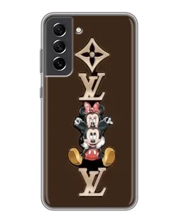 Чехол для Samsung Galaxy S21 FE с картинкой «LV и Микки Маус»