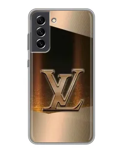 Чехол для Samsung Galaxy S21 FE с картинкой «LV — золотое сияние»